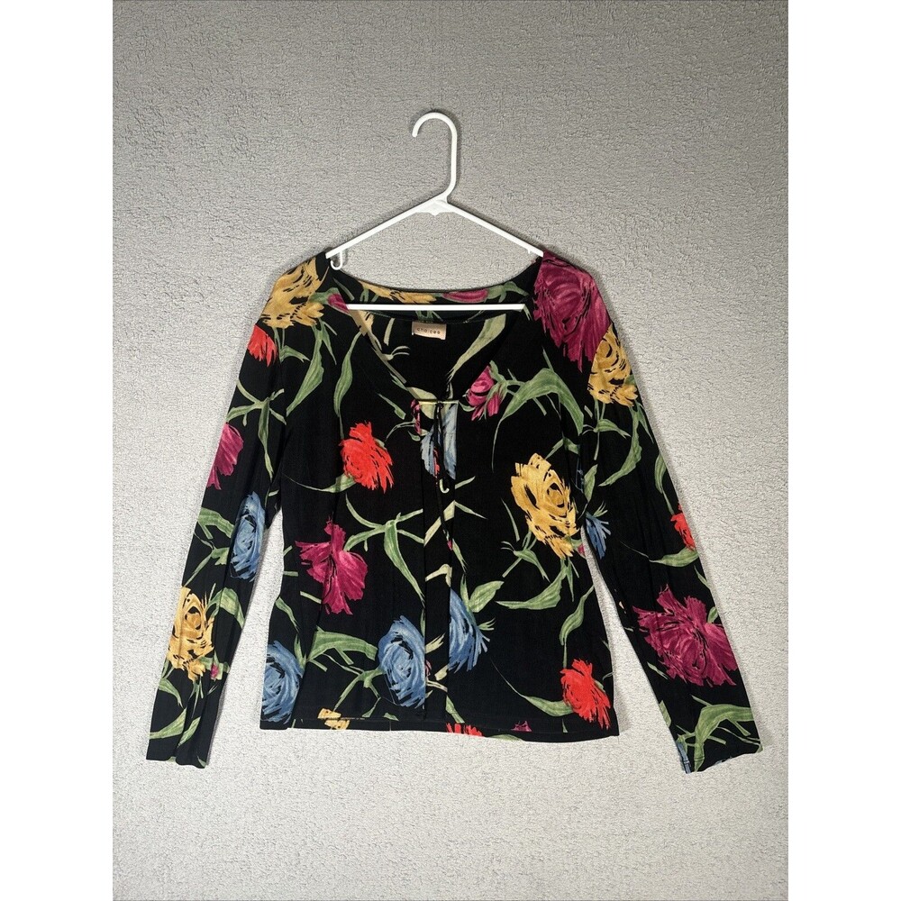 Choices Women’s Size L Long Sleeve Sweater Tie Front Phoebe 90s Y2K Fairy Whimsy